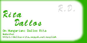 rita dallos business card